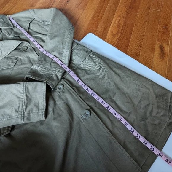 SEE BY CHLOE Military Cargo Safari Belted Trench Jacket - Green - Size 4 Small - Picture 9 of 12